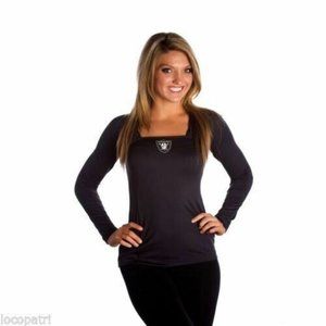 All Sport Couture NFL Womens Las Vegas Raiders Red Zone Black Shirt New